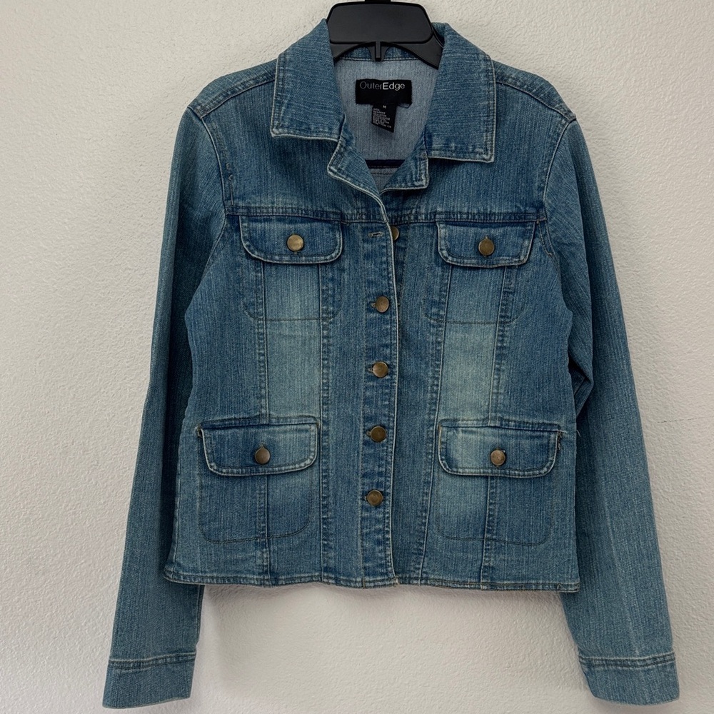 Outer Edge Denim Jacket Size Medium - image 1